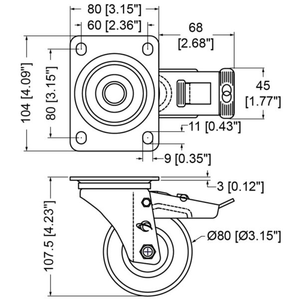 Kit ruote castor da 80 - immagine 2