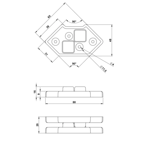 Piede impilabile in plastica per Montaggio Angolare - immagine 4