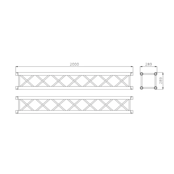 Traliccio Heavy Duty quadro sezione 29 con boccola - immagine 3